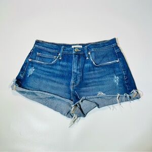 Good American Jean shorts High Rise shorts distressed women Size 27
